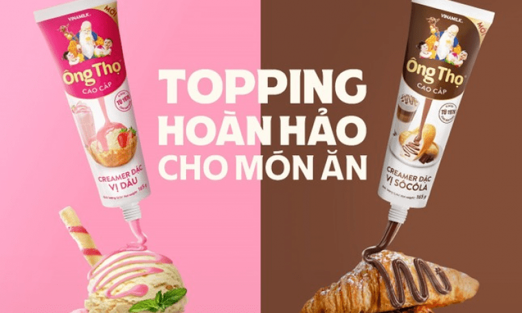 Ông Thọ sáng tạo đổi mới với dòng sản phẩm Topping từ sữa vị Sô cô la và Dâu