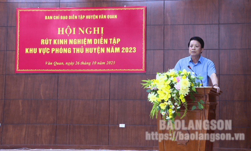 Văn Quan: Rút kinh nghiệm diễn tập phòng thủ huyện năm 2023