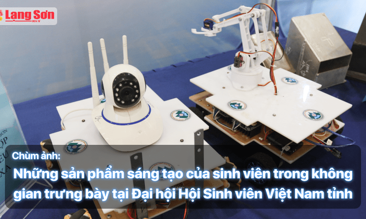 Những sản phẩm sáng tạo của sinh viên trong không gian trưng bày tại Đại hội Hội Sinh viên Việt Nam tỉnh