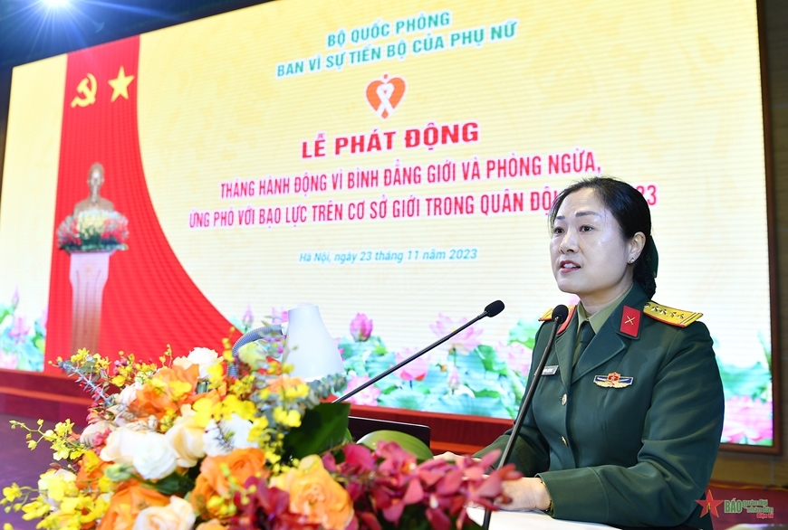 Thượng tướng Lê Huy Vịnh chủ trì lễ phát động hưởng ứng Tháng hành động vì bình đẳng giới trong Quân đội năm 2023