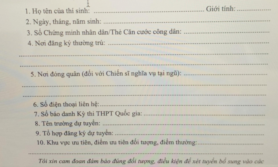 Xét tuyển bổ sung 149 chỉ tiêu trung cấp CAND năm 2023