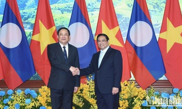 Thủ tướng Chính phủ Phạm Minh Chính hội đàm với Thủ tướng Lào Sonexay Siphandone