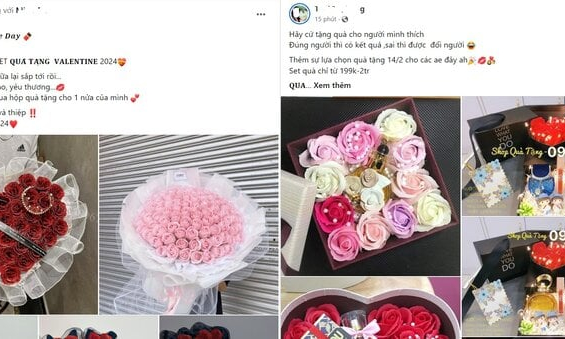 Quà Valentine tràn ngập chợ mạng, giá từ vài chục nghìn đồng đến tiền triệu