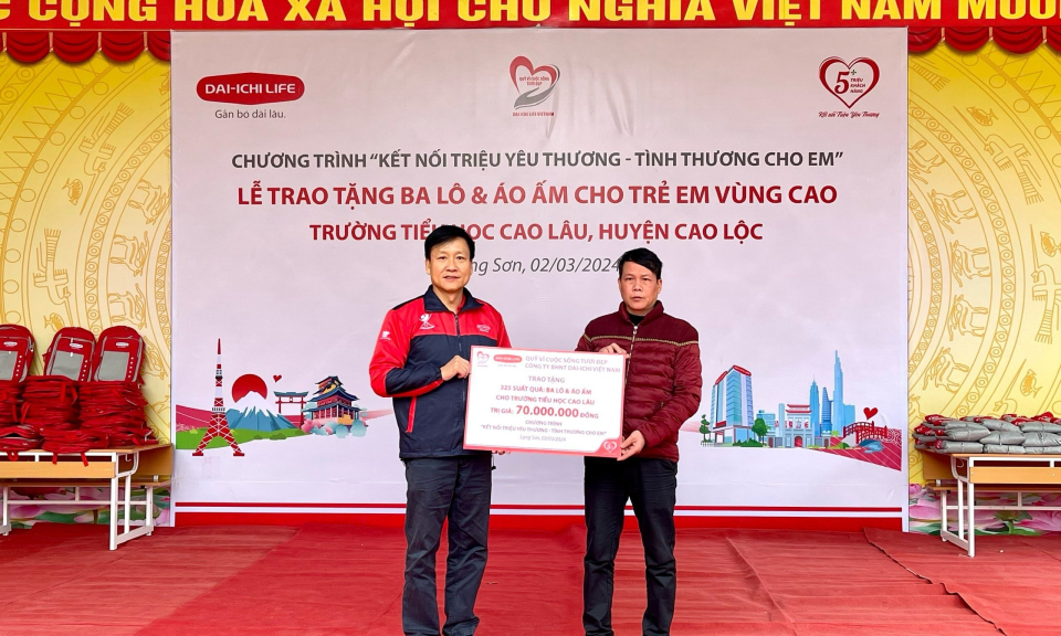 Dai-ichi Life Việt Nam lan tỏa “Tình thương cho em” tại Lạng Sơn 
