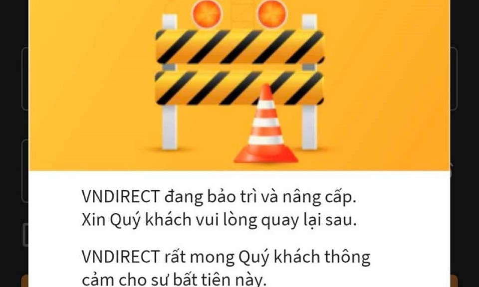 Tạm thời ngắt kết nối giao dịch hệ thống VNDirect