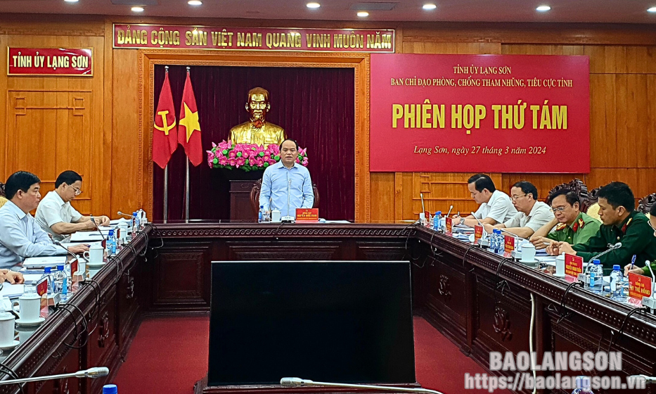 Ban Chỉ đạo Phòng, chống tham nhũng, tiêu cực tỉnh họp phiên thứ tám 