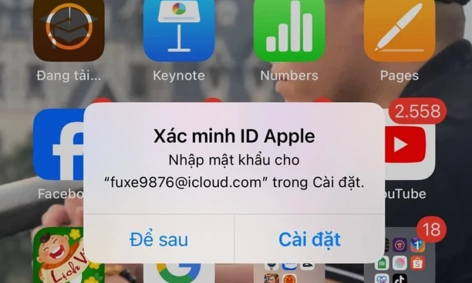 Cảnh báo "Xác minh ID Apple" tại Việt Nam để chiếm tài khoản là tin giả