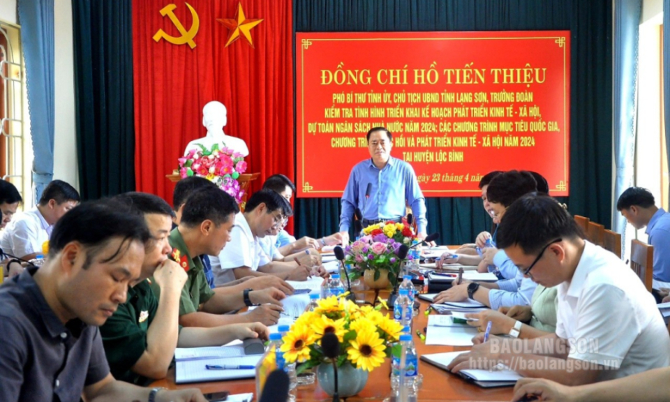 Lãnh đạo UBND tỉnh kiểm tra tình hình triển khai kế hoạch phát triển kinh tế - xã hội tại Lộc Bình, Bình Gia