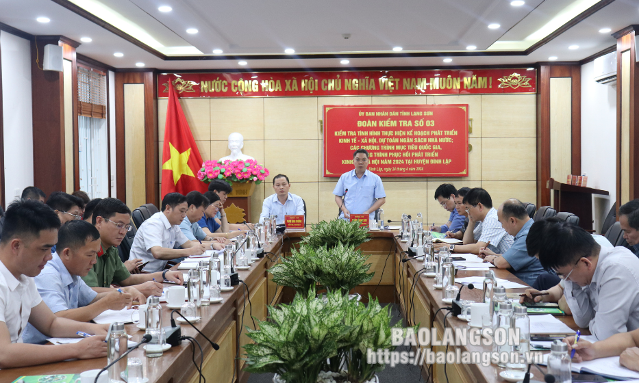 Lãnh đạo UBND tỉnh kiểm tra tình hình triển khai kế hoạch phát triển kinh tế - xã hội tại huyện Đình Lập