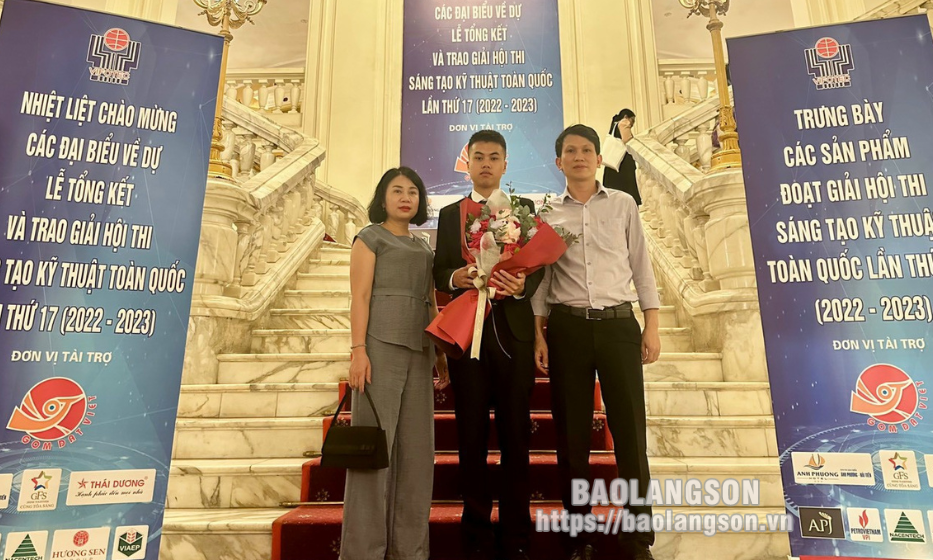 谅山1名学生荣获全国技术创新大赛鼓励奖