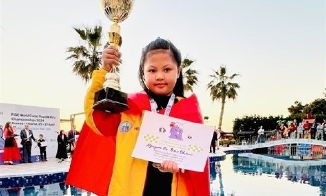 越南在2024年世界青少年快速和闪电国际象棋锦标赛中夺得1枚金牌