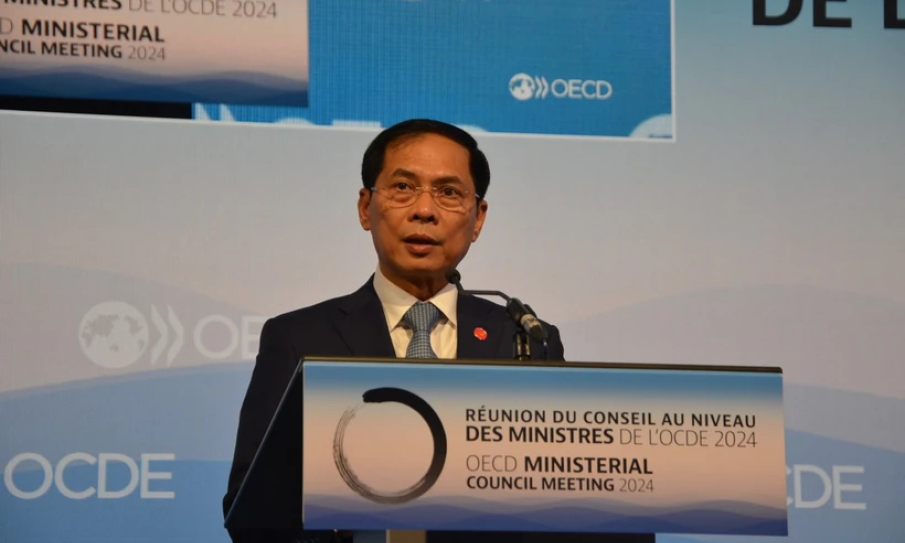 FM addresses first plenary session of OECD Ministerial Council Meeting 2024