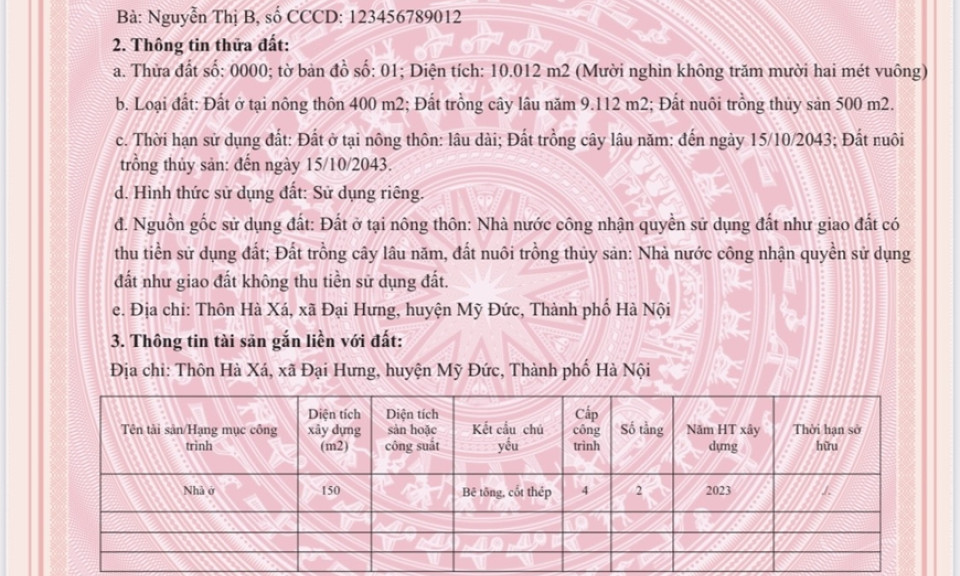 "Sổ đỏ" theo Luật đất đai mới gồm những nội dung nào?