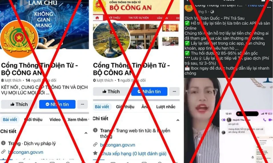 Cảnh báo thủ đoạn mạo danh Cổng Thông tin Điện tử Bộ Công an để lừa đảo