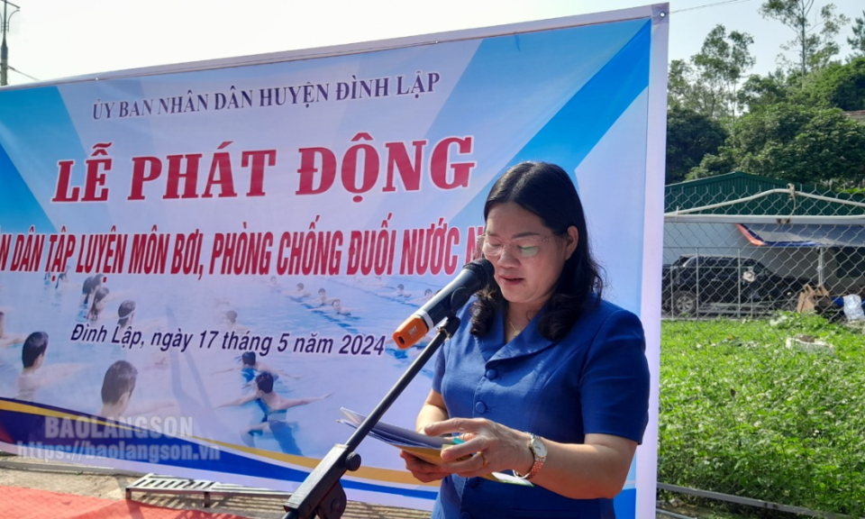 Đình Lập:  Phát động toàn dân tập luyện môn bơi phòng, chống đuối nước năm 2024