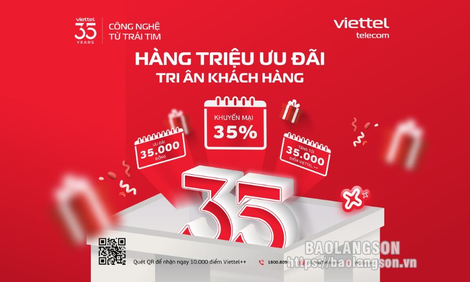 Viettel Lạng Sơn: Nhiều ưu đãi viễn thông nhân dịp kỷ niệm 35 năm thành lập Tập đoàn