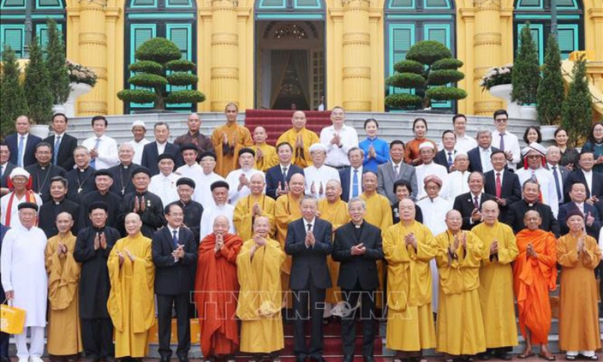 Chủ tịch nước Tô Lâm: Các tổ chức tôn giáo luôn đồng lòng vì sự phát triển chung của đất nước