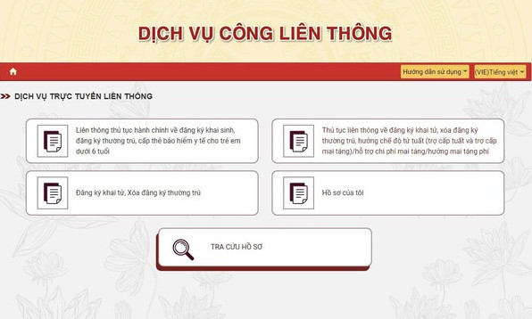 Trình tự thực hiện liên thông điện tử đăng ký khai tử, xóa đăng ký thường trú, giải quyết mai táng phí