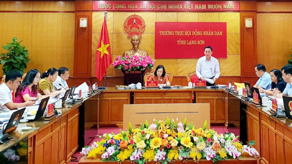 Đồng chí Đinh Hữu Học, Phó Chủ tịch HĐND tỉnh phát biểu ý kiến tại phiên họp