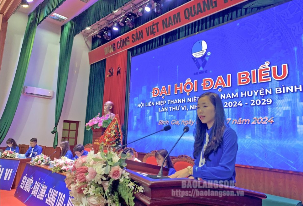 Chị Vi Thị Yến Quỳnh, chủ tịch Hội LHTN Việt Nam huyện Bình Gia khóa VI, nhiệm kỳ 2024-2029