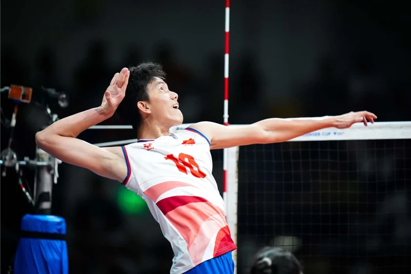 Nguyễn Thị Bích Tuyền thể hiện phong độ ấn tượng trước Philippines. (Ảnh: FIVB)