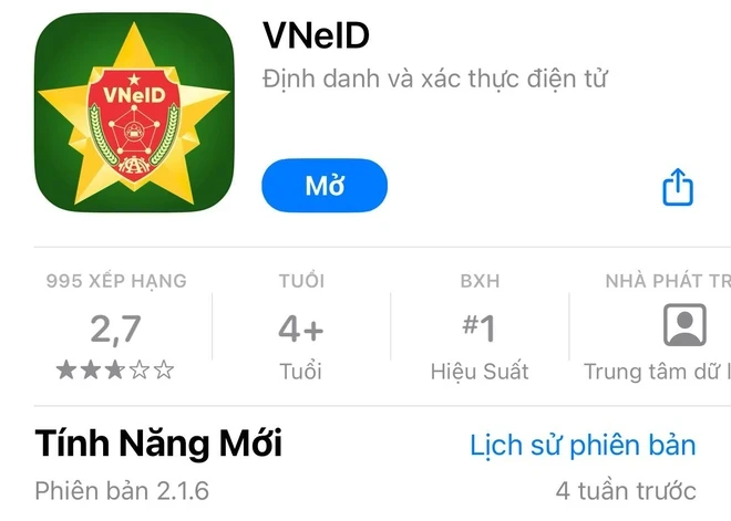 Ứng dụng VNeID. (Nguồn: Vietnam+)