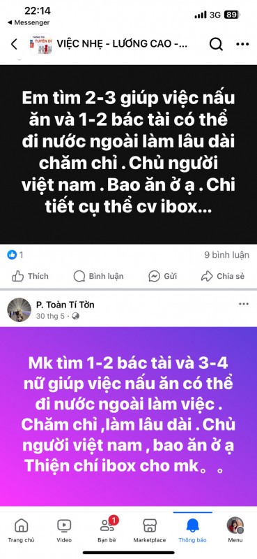 Những dòng trạng thái như thế này xuất hiện nhiều trong các hội, nhóm “việc nhẹ, lương cao”.