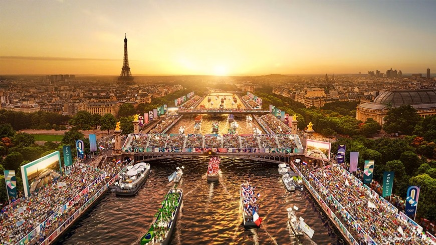 Phối cảnh Lễ khai mạc Olympic Paris 2024. Ảnh: Olympics.com 