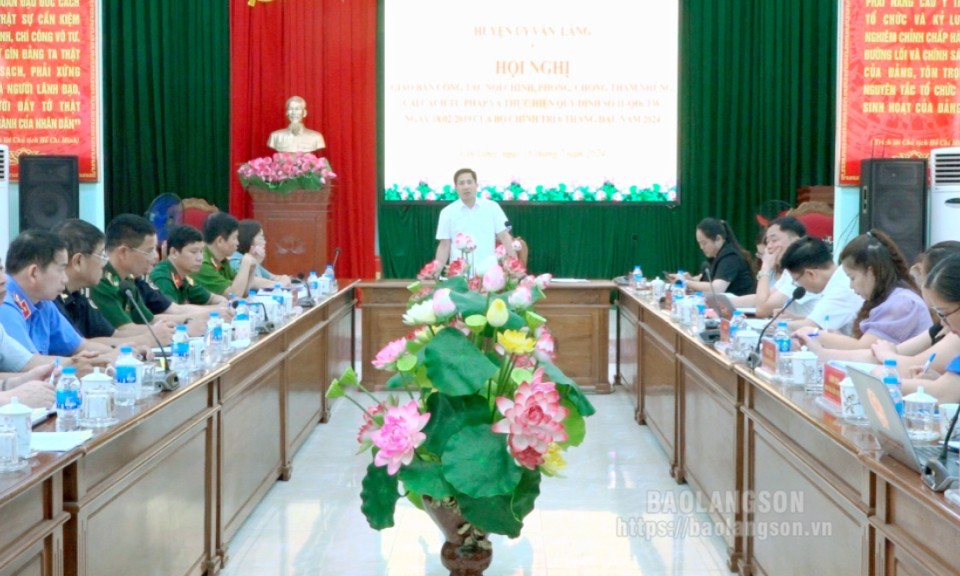 Văn Lãng giao ban công tác nội chính, phòng chống tham nhũng, tiêu cực và cải cách tư pháp