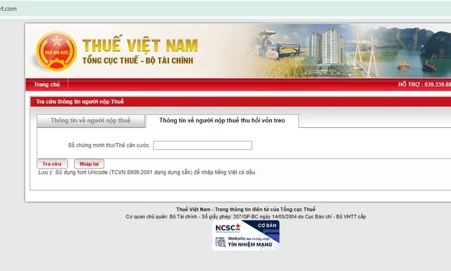 Cảnh báo giả mạo website của Tổng cục Thuế