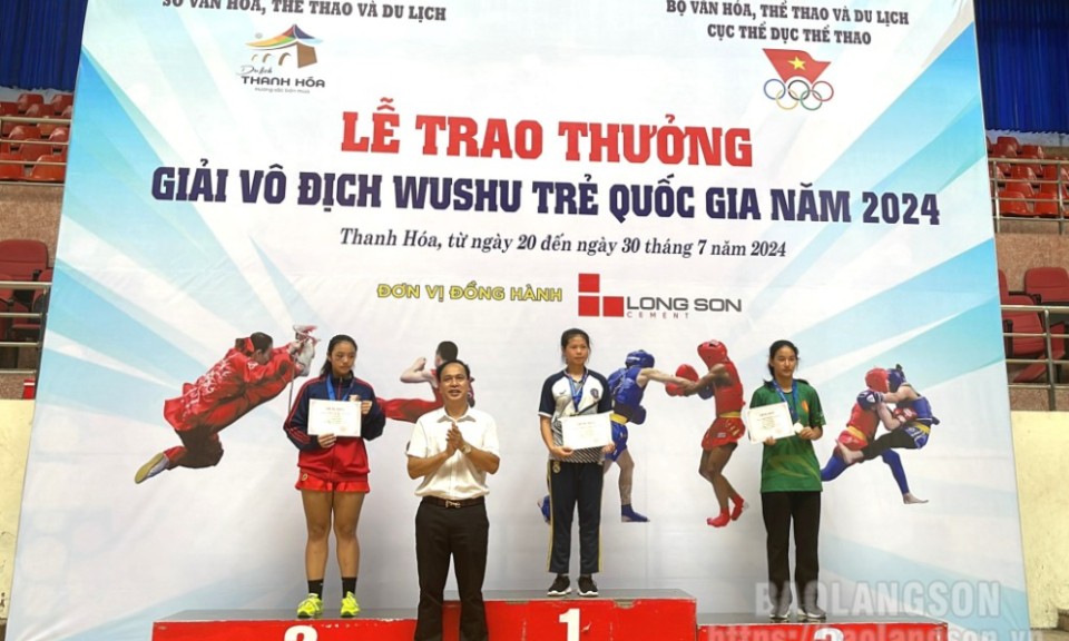 Đoàn vận động viên Lạng Sơn đoạt 16 huy chương tại Giải vô địch wushu trẻ quốc gia năm 2024