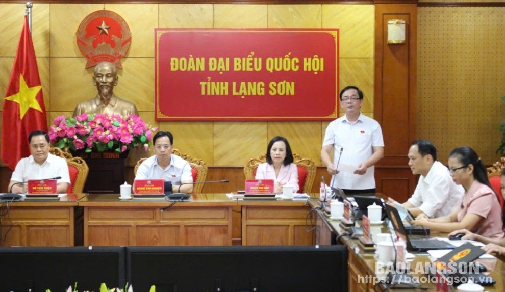 Đại biểu Triệu Quang Huy, Phó Trưởng Đoàn chuyên trách Đoàn ĐBQH tỉnh chất vấn Bộ trưởng Bộ Nội vụ và Bộ trưởng Bộ Tài chính