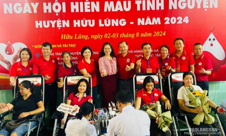 Hữu Lũng tiếp nhận 912 đơn vị máu tại ngày hội hiến máu tình nguyện năm 2024