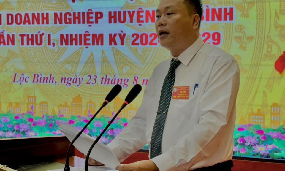 Hội Doanh nghiệp huyện Lộc Bình tổ chức đại hội lần thứ nhất nhiệm kỳ 2024 - 2029