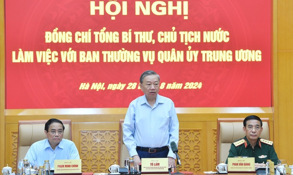 Tổng Bí thư, Chủ tịch nước Tô Lâm làm việc với Ban Thường vụ Quân ủy Trung ương