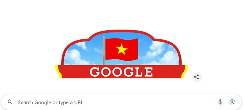 Google thay giao diện chào mừng Quốc khánh Việt Nam - Ảnh chụp màn hình