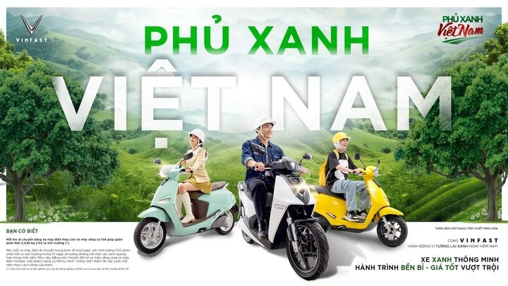 VinFast triển khai chương trình “Phủ xanh Việt Nam” từ ngày 20/09 đến hết ngày 31/12 dành cho khách hàng mua xe máy điện VinFast.