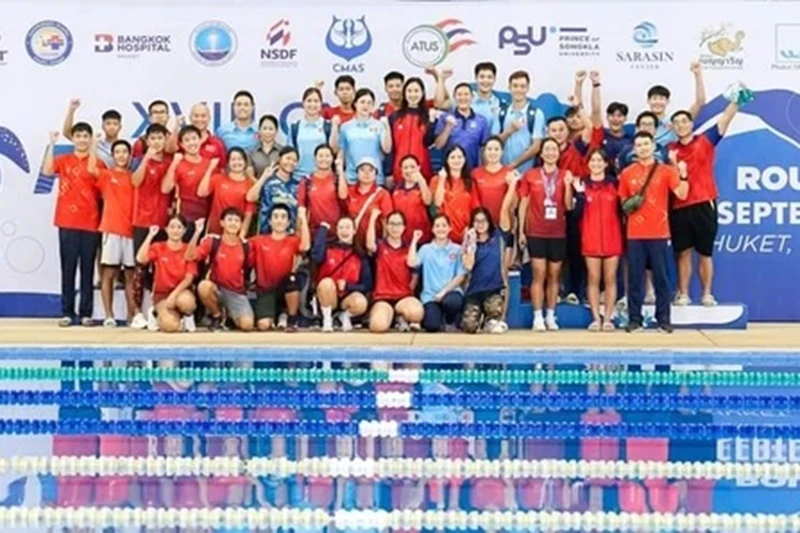 Đội tuyển lặn Việt Nam đã giành thành tích cao tại Finswimming World Cup 2024, qua đó giành suất tham dự World Games 2025. (Ảnh: Ban huấn luyện)