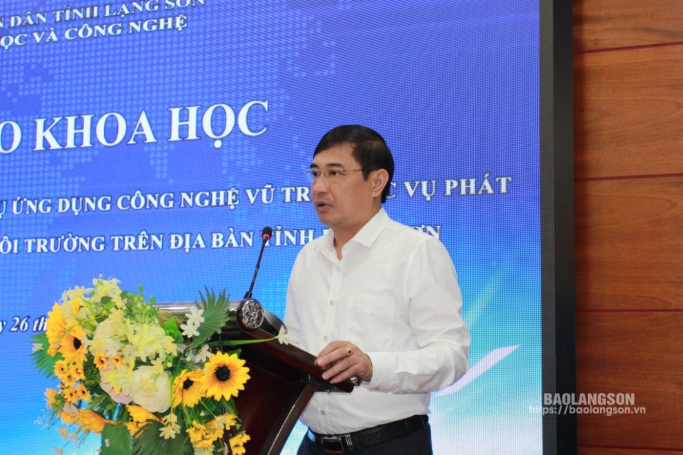 Lãnh đạo Sở Khoa học và Công nghệ phát biểu khai mạc hội thảo