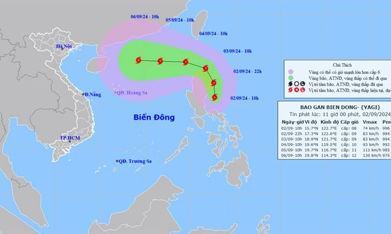 Xuất hiện bão giật cấp 11 chuẩn bị vào Biển Đông