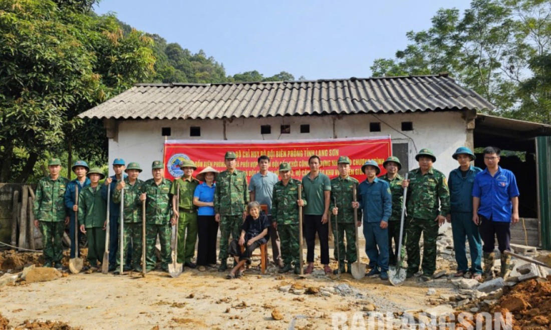 Đồn Biên phòng Pò Mã khởi công xây dựng nhà cho hộ có hoàn cảnh khó khăn trên địa bàn xã Đội Cấn