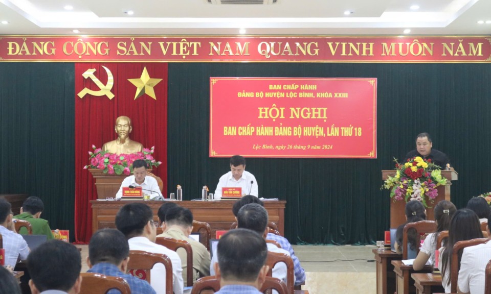 Hội nghị Ban Chấp hành Đảng bộ huyện Lộc Bình lần thứ 18