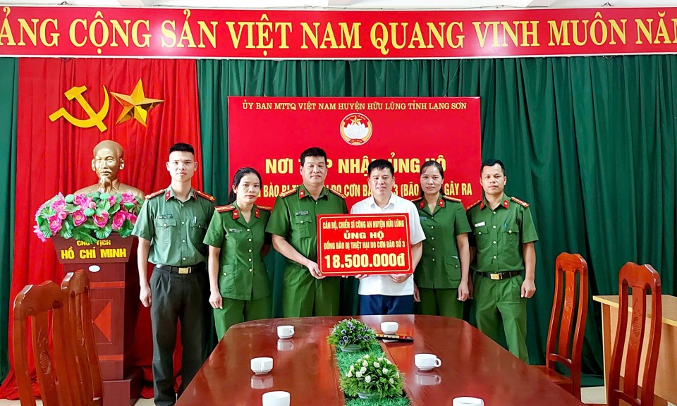 Hữu Lũng tiếp nhận ủng hộ trên 261 triệu đồng ủng hộ đồng bào bị thiệt hại do cơn bão số 3