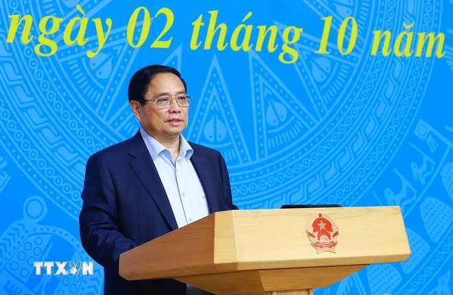 Thủ tướng Phạm Minh Chính chủ trì Phiên họp lần thứ 5 của Ban Chỉ đạo COP26. (Ảnh: Dương Giang/TTXVN)