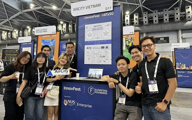 Start-up Việt tham gia Triển lãm công nghệ InnovFest x Asia 2024 tại Singapore. (Ảnh KỲ DUYÊN)