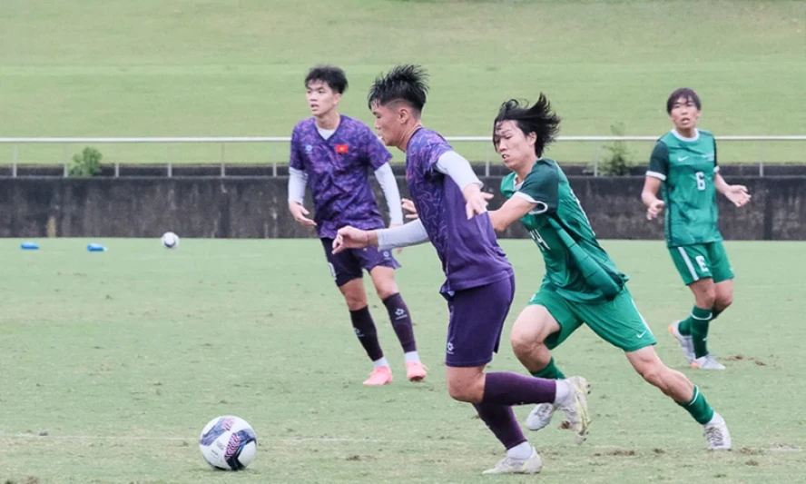 Đấu tập tại Nhật Bản, U17 Việt Nam thắng 7-0 Đại học Shizuoka FC