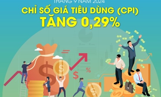 Chỉ số giá tiêu dùng tháng 9-2024 tăng 0,29%