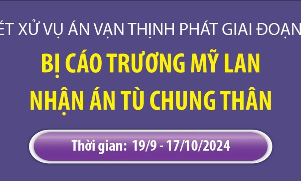 Xét xử vụ án Vạn Thịnh Phát: Bị cáo Trương Mỹ Lan nhận án tù chung thân