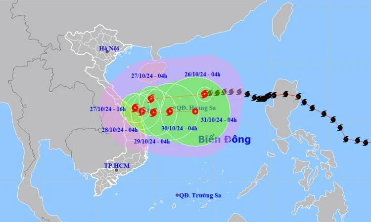 Đêm nay, bão số 6 ảnh hưởng tới vùng biển từ Quảng Bình đến Quảng Ngãi