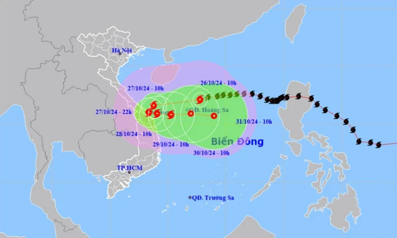 Bão số 6 mạnh cấp 11, giật cấp 14 cách Đà Nẵng 510km